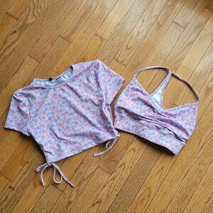 BO+TEE Sports Bra with Crop Top Cinch Sides XS